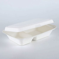 Bol à couvercle rabattable en pulpe de canne à sucre de 9*6 pouces Contenants alimentaires à emporter Matériau de bagasse durable pour les déjeuners
