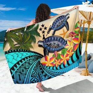 カナカ・マオリ・ハワイアン・サロング・ポリネシアン・タートル・ココナッツツリー・プルメリア・ビキニカバーアップ・スカーフ・水着ボトム・パレオ・サロング - Product Image 4