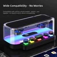 Tombol Z6 Lintas-Batas untuk Speaker Desktop Subwoofer Baterai Terintegrasi Pencahayaan RGB Sistem Suara Dual-Speaker Transparan