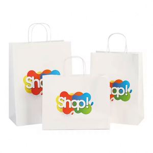 Customized ZJ Brand Brown Kraft Paper <b>Sweet</b> Gift <b>Bags</b> Colorful Food-Grade Recycled Handles Grocery Shopping Henan Surface - Product Image 4