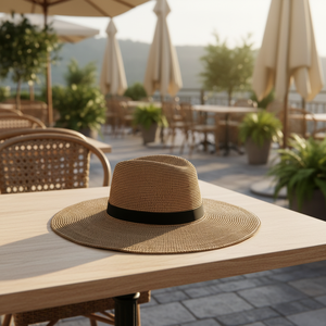 <span class=keywords><strong>Chapeau</strong></span> Fedora <span class=keywords><strong>en</strong></span> <span class=keywords><strong>raphia</strong></span> large - Bande noire élégante Protection UV Vacances d'été Plage <span class=keywords><strong>Chapeau</strong></span> de paille pour femmes - Product Image 6