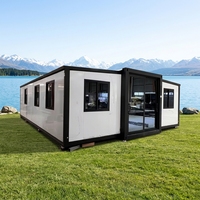 Maison mobile préfabriquée prête à l'emploi de 40 pieds ou 20 pieds, extensible, avec 2, 3, 4 ou 5 chambres, en acier léger, portable