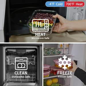 Fresh-keeping <b>Box</b> Kitchen sealed <b>Lunch</b> <b>Box</b> Microwave Heated Office High Borosilicate Glass Storage <b>Box</b> Healthy Student School - Product Image 3