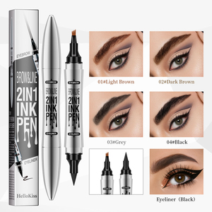 Kits 2 en 1 pour sourcils et eye-liner, crayon à sourcils de précision à 4 pointes, eye-liner liquide marron imperméable, rehausseur de sourcils 36h - Product Image 3