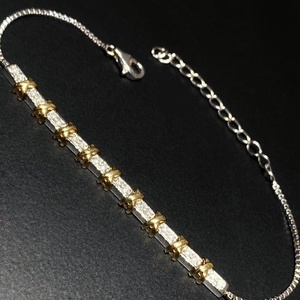 Xinfly <b>Solid</b> 18K <b>Gold</b> Diamond X Cross Cuban Link Bracelet Set AU750 Pave Natural Diamond Luxury Jewelry for Women - Product Image 6
