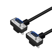 Cable de extensión de conexión de puerto serie RS232 DB9 macho a macho de 270 grados, cable de 9 pines con 2 curvas, chapado en oro y níquel
