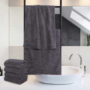 Toalla facial de microfibra Sakano [Juego de 10 piezas, gris carbón, 35x75 cm] Esponjosa, de alta absorción, tacto suave, secado rápido, duradera - Product Image 3