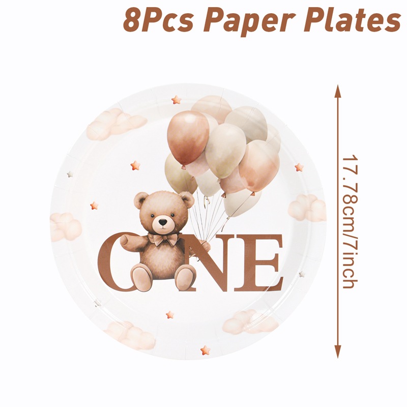 Assiettes en carton marron-8pcs 7 pouces