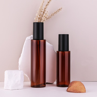 Flacon de pulvérisation de lotion pour animaux de compagnie ambré 100-200ml personnalisé respectueux de l'environnement bouchon de tête de pompe de presse rechargeable à brume fine de 150ml