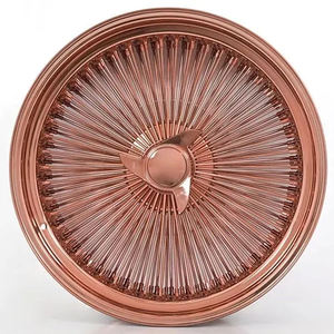 Rueda de Acero Forjado de 13-24 Pulgadas, Multirradio, Acabado Cromado Rosa Dorado, 25mm ET, para Autos Clásicos y Camionetas Todoterreno - Product Image 3