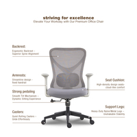 Chaise de bureau ergonomique moderne à roulettes en maille avec accoudoirs réglables pour la maison, le bureau, les hôtels et les salles de conférence