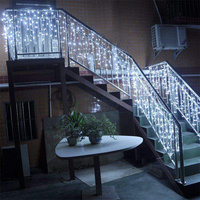 Ououtdoor Connectable noël 300 Led glaçon rideau lumière 8 fonction clignotant mariage noël hôtel hall décoration
