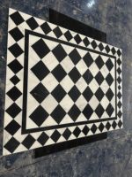 Mosaïque Rhombus Waterjet en marbre, surface polie, pour plancher, motif échiquier, médaillon en marbre Waterjet pour hall et entrée