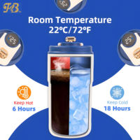 Bouteille isotherme à café avec affichage LED de la température, en acier inoxydable 316, gourde intelligente avec filtre infuseur