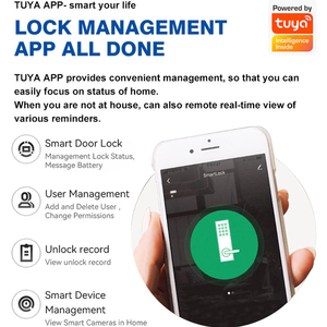 Serrure de porte intelligente à empreintes digitales, carte icc intelligente, cryptage de sécurité, étanchéité, verrouillage automatique, serrure électronique pour la maison - Product Image 3