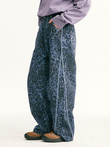 Autumn Fashion Micro-Lara Workwear <strong>Pants</strong> Loose Straight Dosing Super Heavy 380g Denim Elegant Casual Style for Couples - Product Image 2