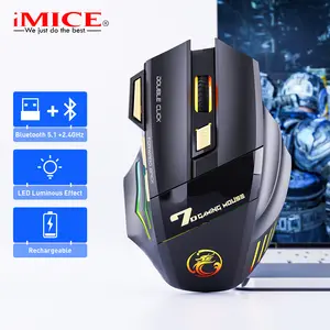 IMICE GW - X7 Kostenlos Doppelklick 2.4G Btooth Silent Wiederauf ladbare Dazzling Breathing Light Wireless Game Mouse 7 Tasten