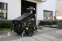 Hochsichere Mobile Solar-CCTV-Anlage mit LED-Lichtturm, DC-Stromversorgung, 4K IP67 Wasserdicht, WLAN, 8-Kanal-NVR zur Überwachung