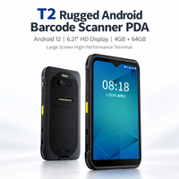 Terminal portable robuste T2 Android 12 avec lecteur de codes-barres 1D 2D, 4G WiFi, IP67 pour l'inventaire et le comptage des stocks en entrepôt