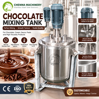 Cuve de mélange en acier inoxydable de qualité alimentaire avec agitateur pour la production de sauce chocolat, crème, cacao et confiseries
