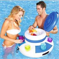 6 trous gonflable flottant refroidisseur de bière plateaux gonflable flottant boisson seau à glace pour piscines partie
