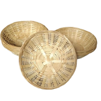 YULIN JIAFU Ensemble de 6 paniers de rangement ronds en osier tressé de taille personnalisée, écologiques, pour servir des collations, naturels
