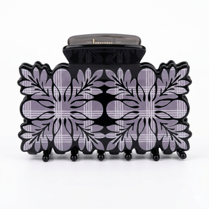 Pince à cheveux élégante en acrylique vintage avec motif floral 9 cm pour femmes, usage quotidien, antidérapante, haute qualité, OEM ODM - Product Image 2