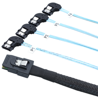 Câble interne Mini SAS HD SFF-8087 vers 4 SATA Fan-out 6 Gbit/s 36 broches pour serveur RAID 0,5 m