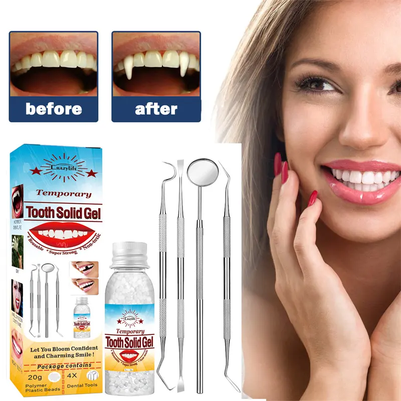 20ML False Teeth Solid Glue Temporary Tooth Repair Kit Fitting Care Teeth Moldable Tool Thermal Tooth Adhesive Pellet