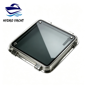 Escotage carré en acier inoxydable pour yacht avec fenêtre en acrylique teinté - Product Image 1