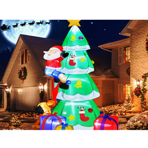 Sapin de Noël gonflable, décorations de jardin gonflables de Noël avec Père Noël amusant pour jardin, patio, pelouse 20240629 Gonflable X - Product Image 1