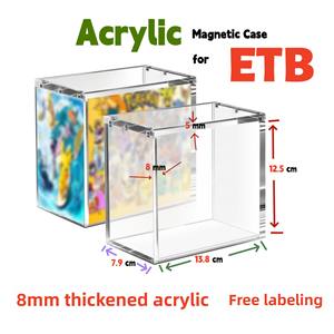 Boîte de protection pour booster de cartes Pokémon Hic Premium 5 mm en acrylique transparent, avec couvercle magnétique moderne résistant aux UV, pour étui TCG pour ETB - Product Image 1