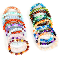 Vente en gros de bracelets en pierre brute naturelle 4mm 6mm 8mm 10mm Couleurs de pierre pour tous les types
