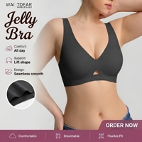 Soutien-gorge en gelée sans armatures Waistdear OEM, personnalisé, pour une silhouette lisse, anti-effet double poitrine, invisible, grandes tailles, brassière sur mesure