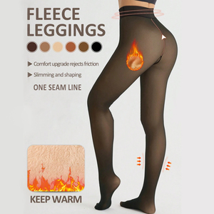Collants Polaires Femme Effet Translucide <span class=keywords><strong>Faux</strong></span> Épais Chaud Grande Taille Thermiques - Product Image 4