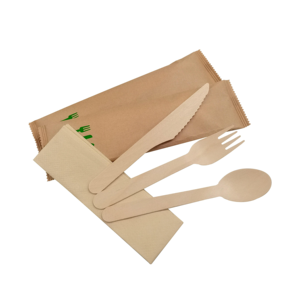 Ensemble de couverts en bois biodégradable, logo personnalisé en vrac, directement de l'usine, respectueux de l'environnement - Product Image 2