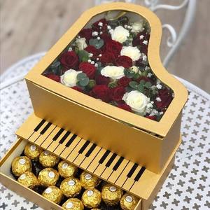 Прямая Продажа с фабрики бессмертный цветок подарочная коробка многоугольная сухая Цветочная пианино коробка крафт-бумага подарочная коробка на день рождения для упаковки - Product Image 1