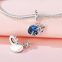 Creative Rose Caméra Zircon Bracelet Perle Pendentif pour Voyage 925 En Argent Sterling Valise Collier Charme DIY Bijoux Accessoires
