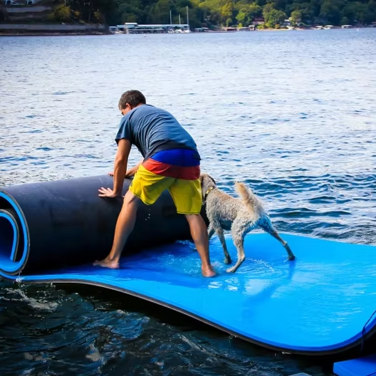 Intex Giant Inflatable Floating Platform Mat For Pools And Lakes 9 5ft X 7ft 4 Pack