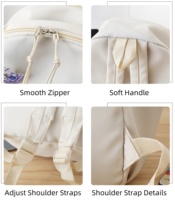 Sac à Dos Mignon et Tendance pour Filles, à Multiples Poches, pour l'École Primaire, le Collège et le Lycée, Doublure en Polyester