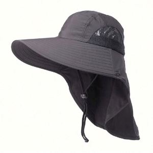 Wholesale Summer Outdoor Unisex Sun <b>Hat</b> Wide Brim Uv Protection Fishing Cap Breathable Sunshade <b>Hat</b> - Product Image 4