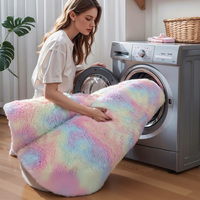Tapis d'intérieur classique en polyester moelleux, épais, pour chambre de filles, arc-en-ciel, doux, lavable, à poils longs, tapis moelleux et pelucheux, adorable, pour chambre d'enfant, dortoir