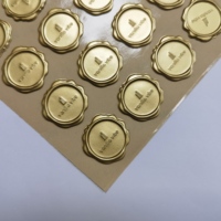 Étiquette en plastique d'autocollant de sceau de cire en relief d'or auto-adhésif de LOGO 3D de marque personnalisée