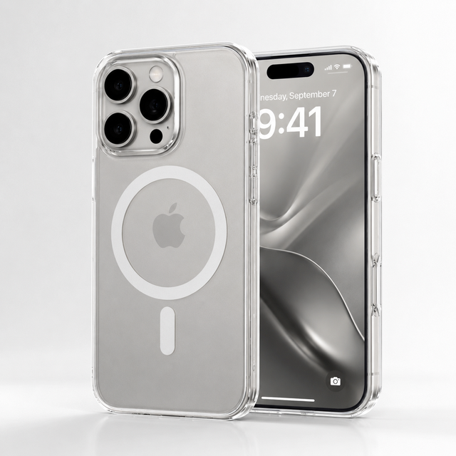 Magnetic 2 in 1 Clear Case for iPhone 16 17 Pro Max, Anti-Yellowing TPU+PC Magnetic Cover, 360 Full Body Shockproof Shell
