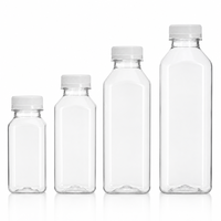 Bouteille jetable carrée biodégradable en PLA de qualité alimentaire de 480 ml pour jus, lait, thé, champagne, bière et emballage de boissons froides – Vente en gros