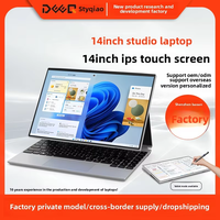 Laptop bisnis 14 inci 140S layar sentuh dapat dilipat Mini prosesor Intel HD grafik bahasa Inggris