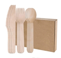 Vente flash : Ensemble de couverts jetables en bambou écologiques, conçus sur mesure, avec couteau, fourchette et cuillère biodégradables pour des fêtes au style simple