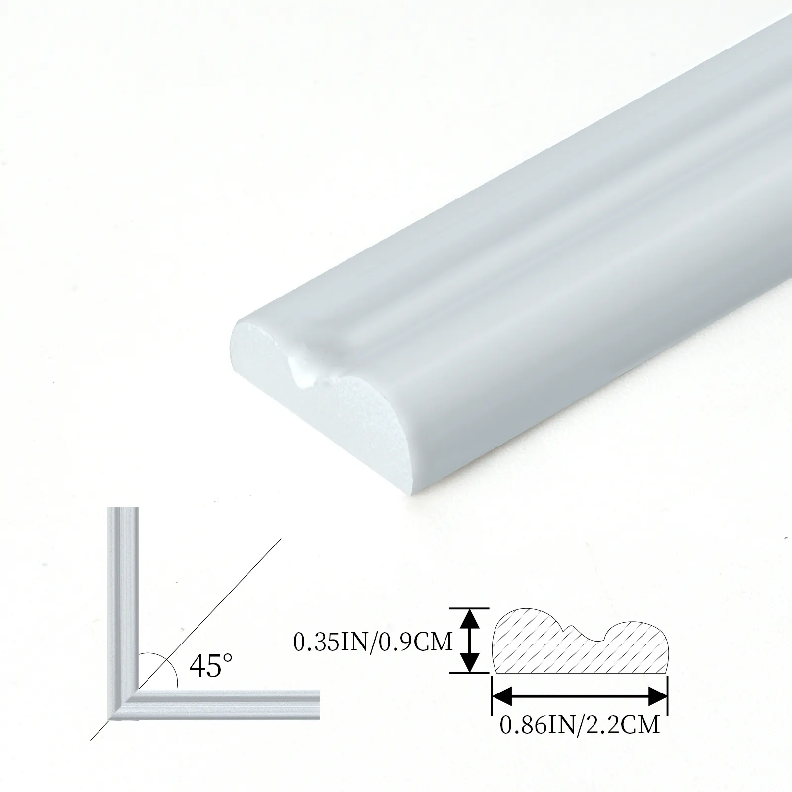 Beyaz PVC kendinden yapışkanlı dekoratif düzeltir, ayna çerçevesi, küçülen şerit, su geçirmez esnek kenar şerit