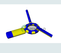 Trampolines aquatiques gonflables Aqua Jump avec toboggan pour parc d'attractions