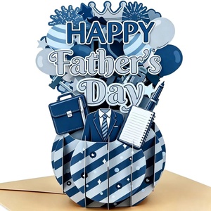Tarjeta Pop-up Personalizada de Papel para el Día del Padre, Regalo para Papá, Esposo, Hijo, Cualquiera, 5" x 7", con Sobre y Etiqueta para Notas - Product Image 2